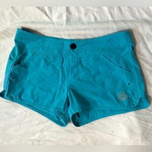Pelagic Women's Hybrid Shorts Blue Nylon Deep Sea Stretch Pocket Beach Size 2